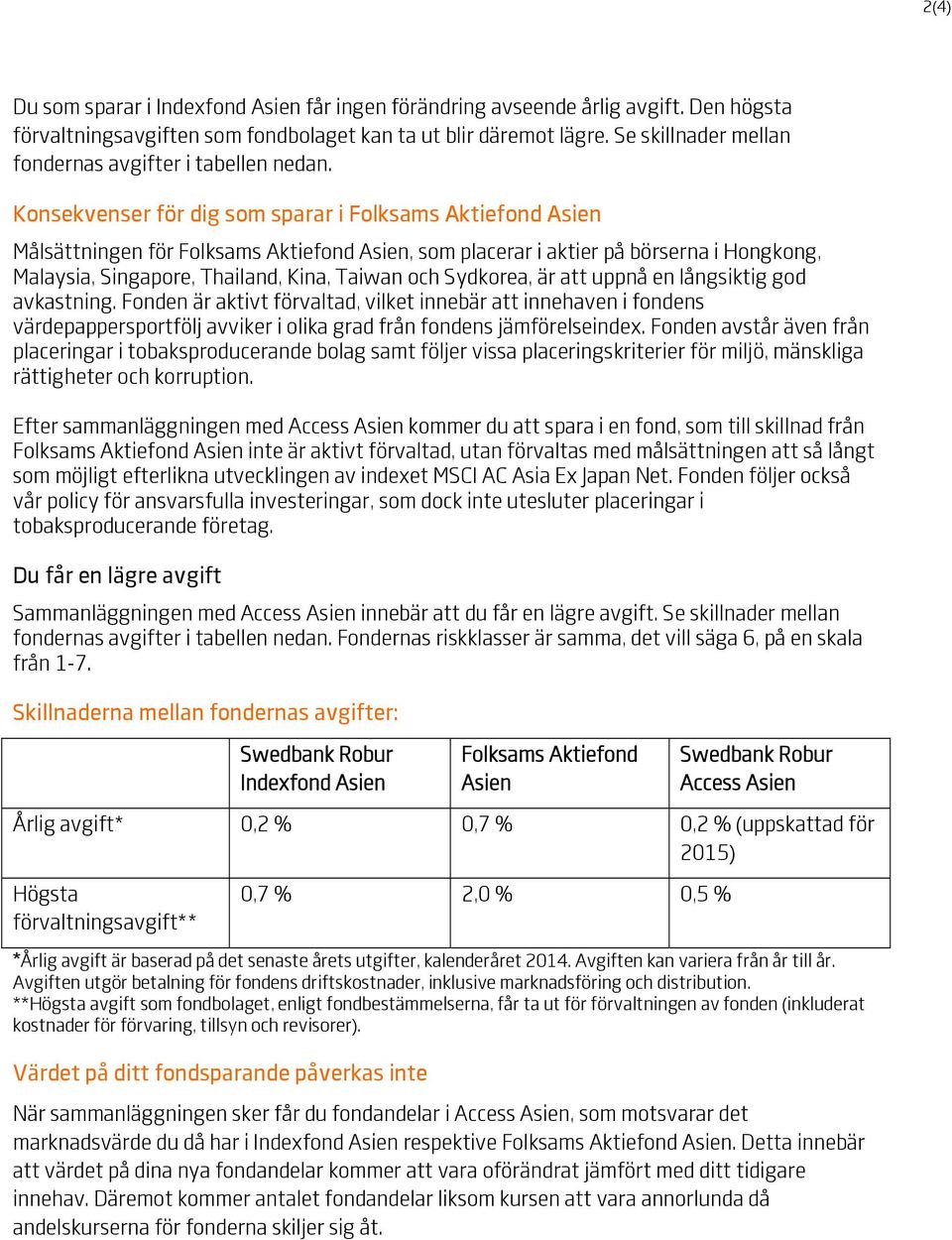 Konsekvenser för dig som sparar i Folksams Aktiefond Asien Målsättningen för Folksams Aktiefond Asien, som placerar i aktier på börserna i Hongkong, Malaysia, Singapore, Thailand, Kina, Taiwan och