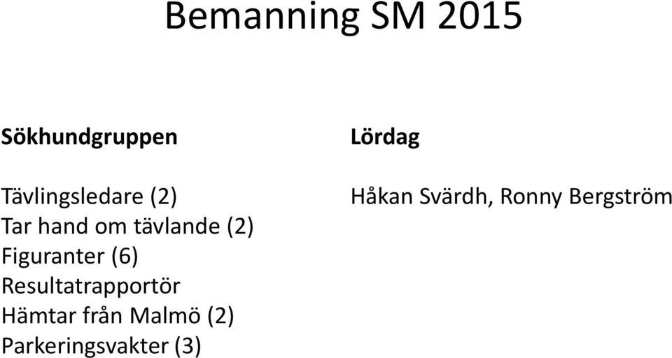 Resultatrapportör Hämtar från Malmö (2)