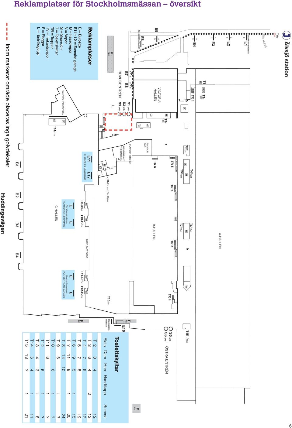 Trekntsvepor F = Flggor L = Entrélogotyp SCANDIC TALK HOTELL T/st E E2 PLATSER PÅ NB GARAGE T9-D/st E C-HALLEN CAFÉ, FAST FOOD T0-H/st T-D/st T2-H/st E PLATSER PÅ NB GARAGE E E PLATSER PÅ NB GARAGE B