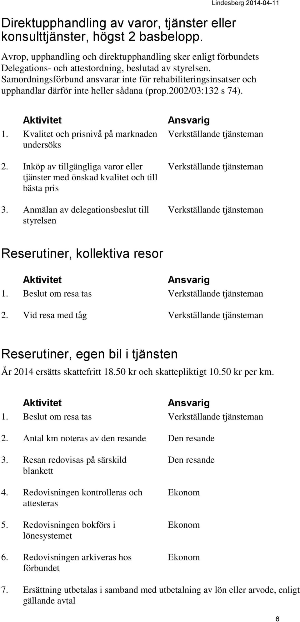 Samordningsförbund ansvarar inte för rehabiliteringsinsatser och upphandlar därför inte heller sådana (prop.2002/03:132 s 74). 1. Kvalitet och prisnivå på marknaden undersöks 2.