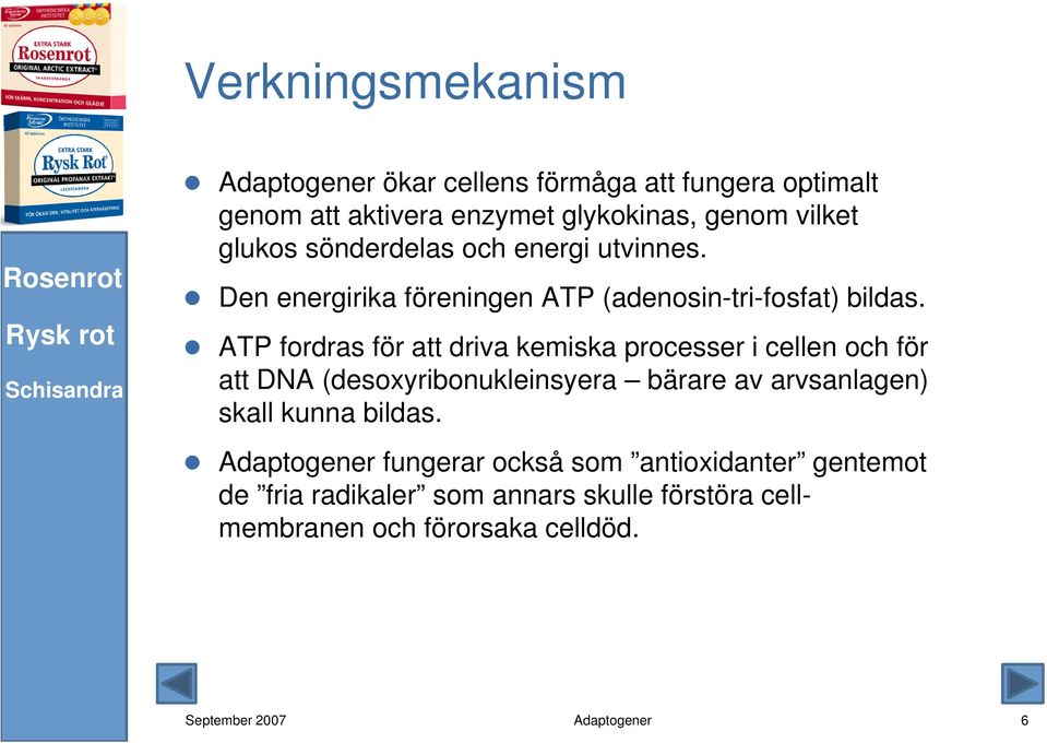 ATP fordras för att driva kemiska processer i cellen och för att DNA (desoxyribonukleinsyera bärare av arvsanlagen) skall