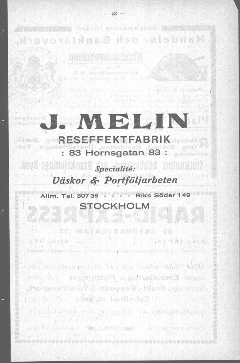 Hornsgatan 83 : \ ' Specialite : '