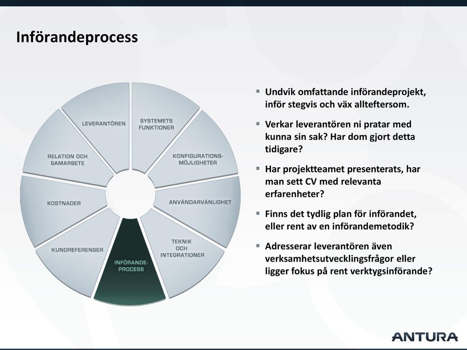 Har projektteamet presenterats, har man sett CV med relevanta erfarenheter?