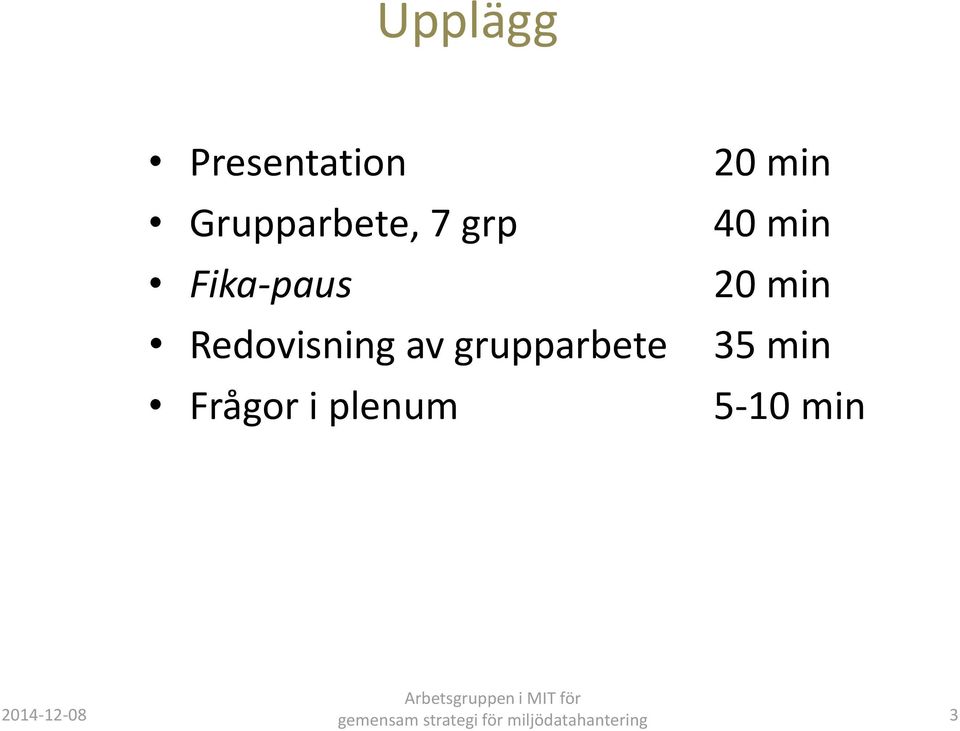 plenum 20 min 40 min 20 min 35 min 5-10 min