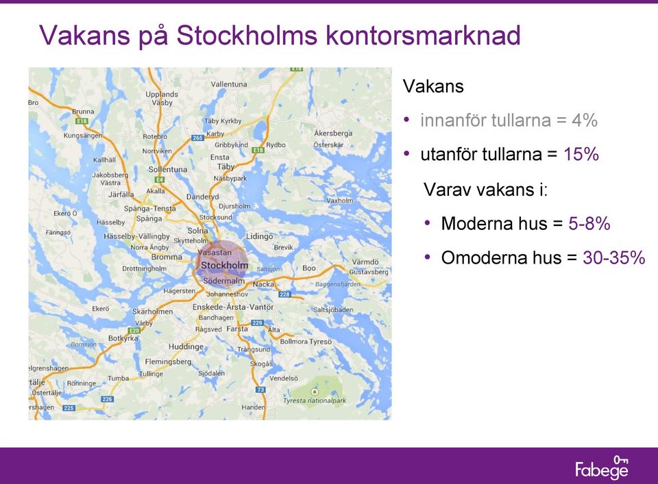 utanför tullarna = 15% Varav vakans