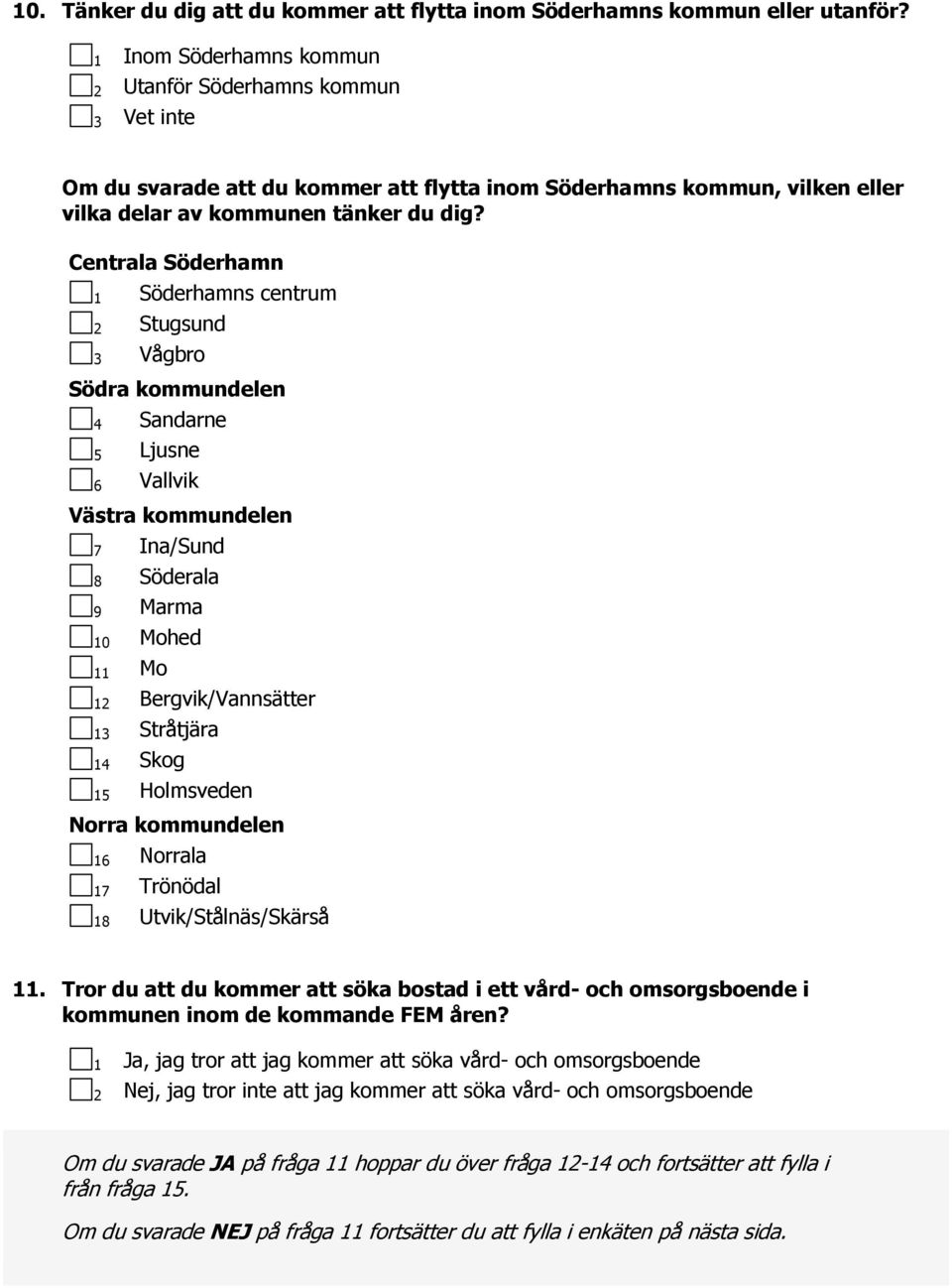 Centrala Söderhamn 1 Söderhamns centrum 2 Stugsund 3 Vågbro Södra kommundelen 4 Sandarne 5 Ljusne 6 Vallvik Västra kommundelen 7 Ina/Sund 8 Söderala 9 Marma 10 Mohed 11 Mo 12 Bergvik/Vannsätter 13