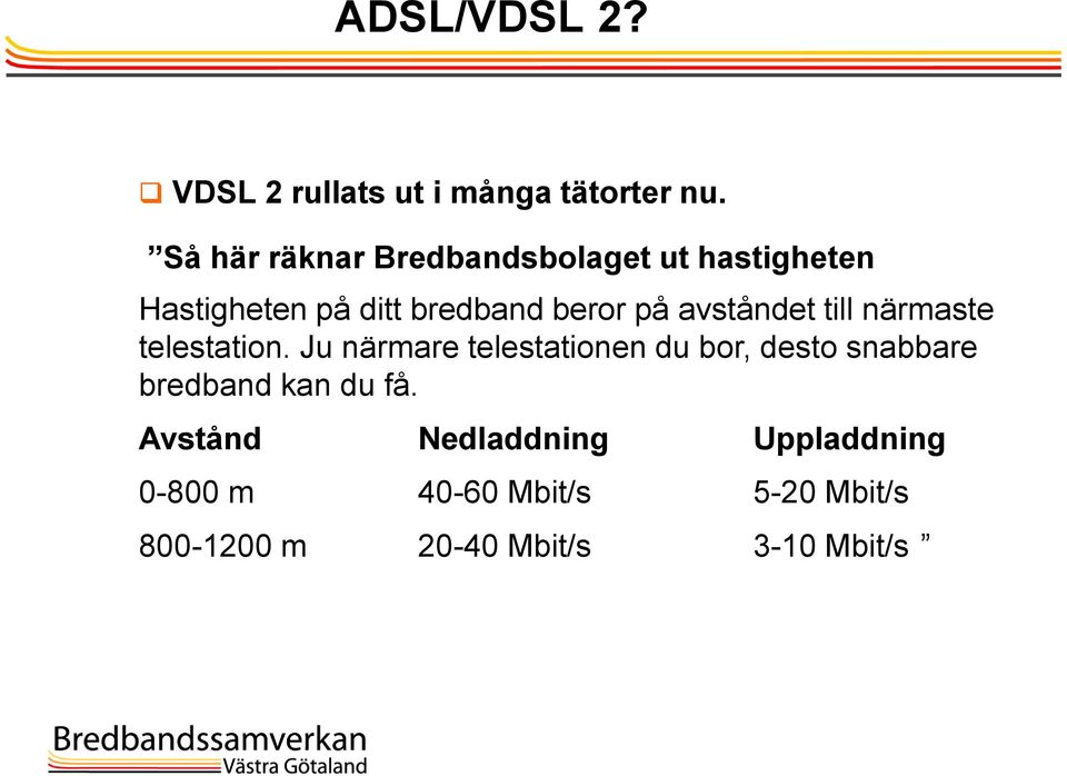 avståndet till närmaste telestation.