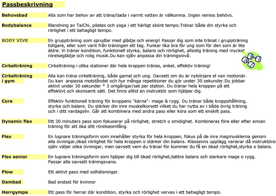 En gruppträning som sprudlar med glädje och energi! Passar dig som inte tränat i gruppträning tidigare, eller som varit från träningen ett tag. Funkar lika bra för ung som för den som är lite äldre.