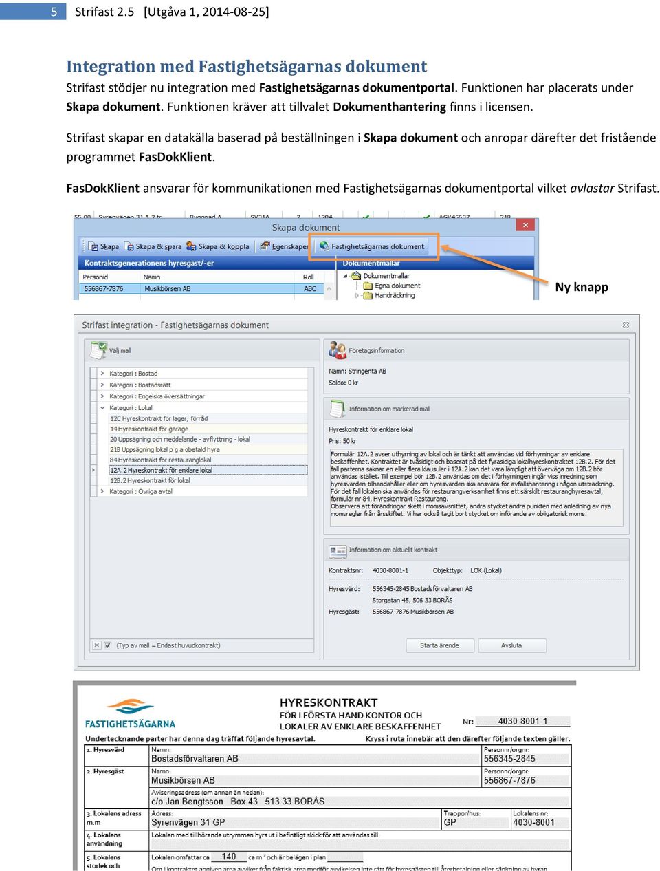 dokumentportal. Funktionen har placerats under Skapa dokument.