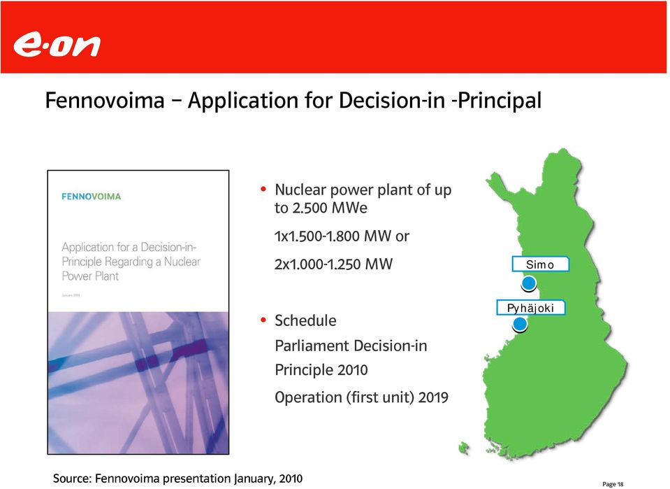 250 MW Simo Schedule Parliament Decision-in Principle 2010