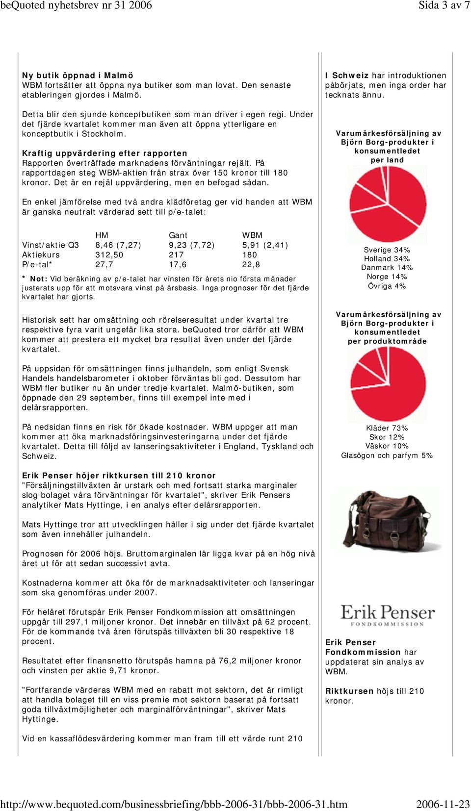 På rapportdagen steg WBM-aktien från strax över 150 kronor till 180 kronor. Det är en rejäl uppvärdering, men en befogad sådan.