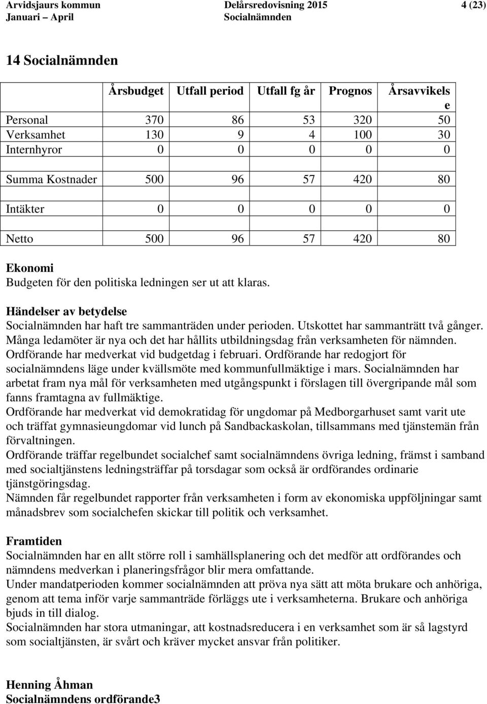 Utskottet har sammanträtt två gånger. Många ledamöter är nya och det har hållits utbildningsdag från verksamheten för nämnden. Ordförande har medverkat vid budgetdag i februari.
