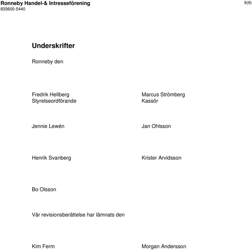 Jennie Lewén Jan Ohlsson Henrik Svanberg Krister Arvidsson Bo