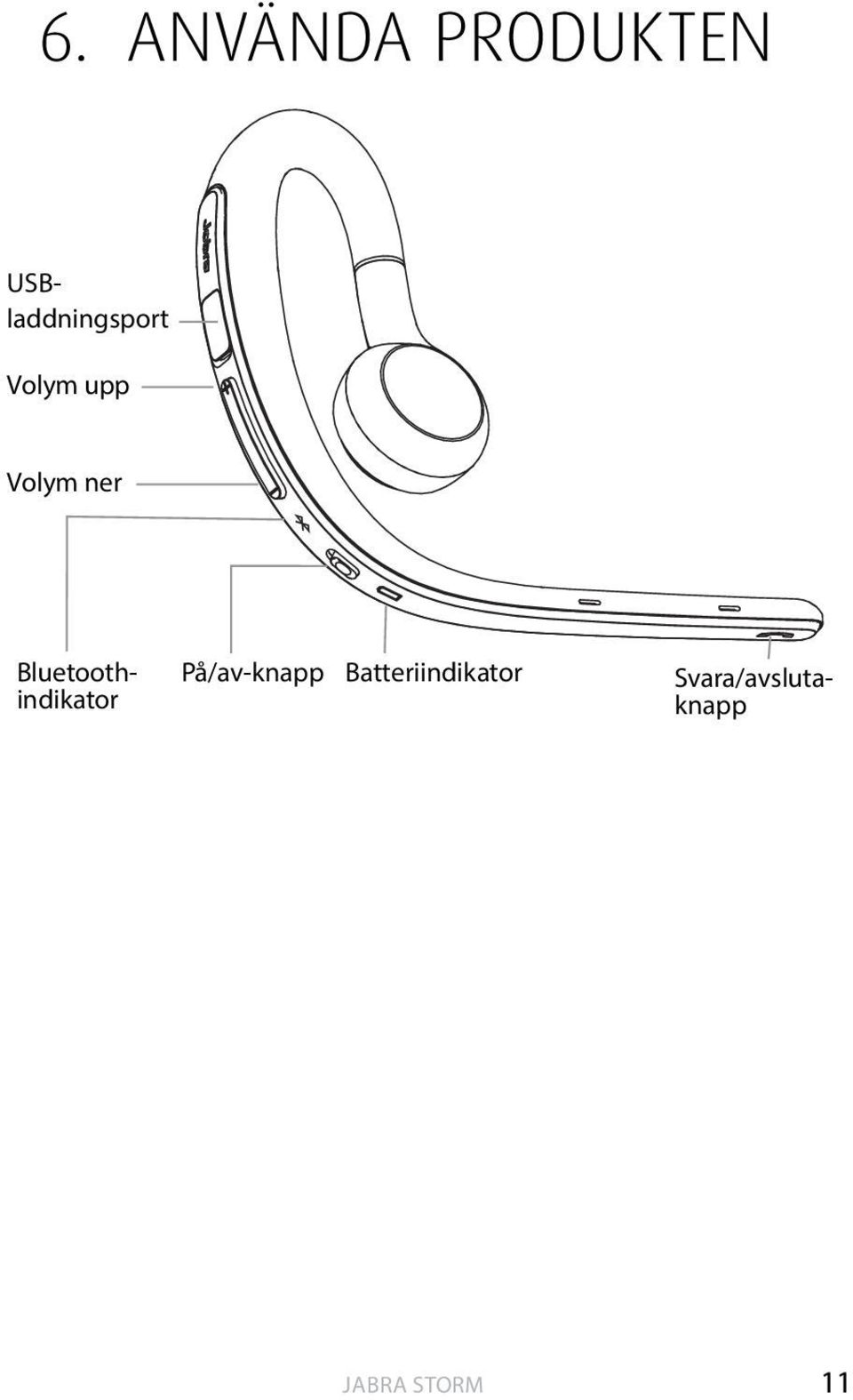 Volym ner På/av-knapp