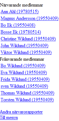 SKAPA TILLFÄLLE / RAPPORTERA NÄRVARO Välj verksamhet i rullistan.