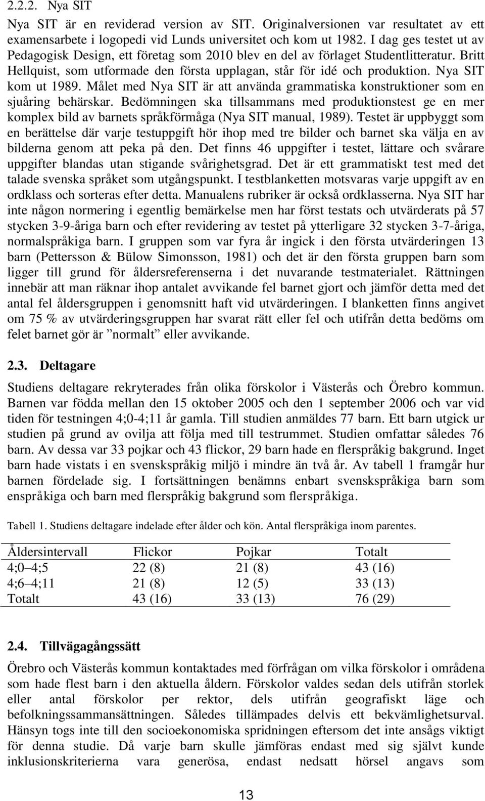 Nya SIT kom ut 1989. Målet med Nya SIT är att använda grammatiska konstruktioner som en sjuåring behärskar.