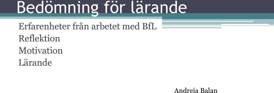 arbetet med BfL