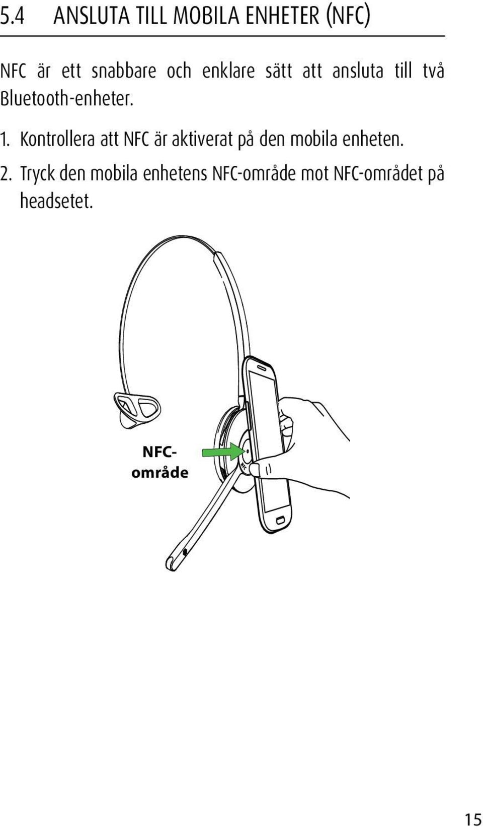 Kontrollera att NFC är aktiverat på den mobila enheten. 2.