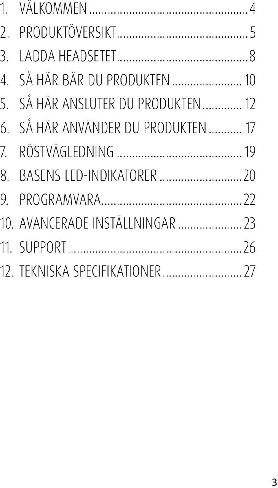 SÅ HÄR ANVÄNDER DU PRODUKTEN... 17 7. RÖSTVÄGLEDNING... 19 8.