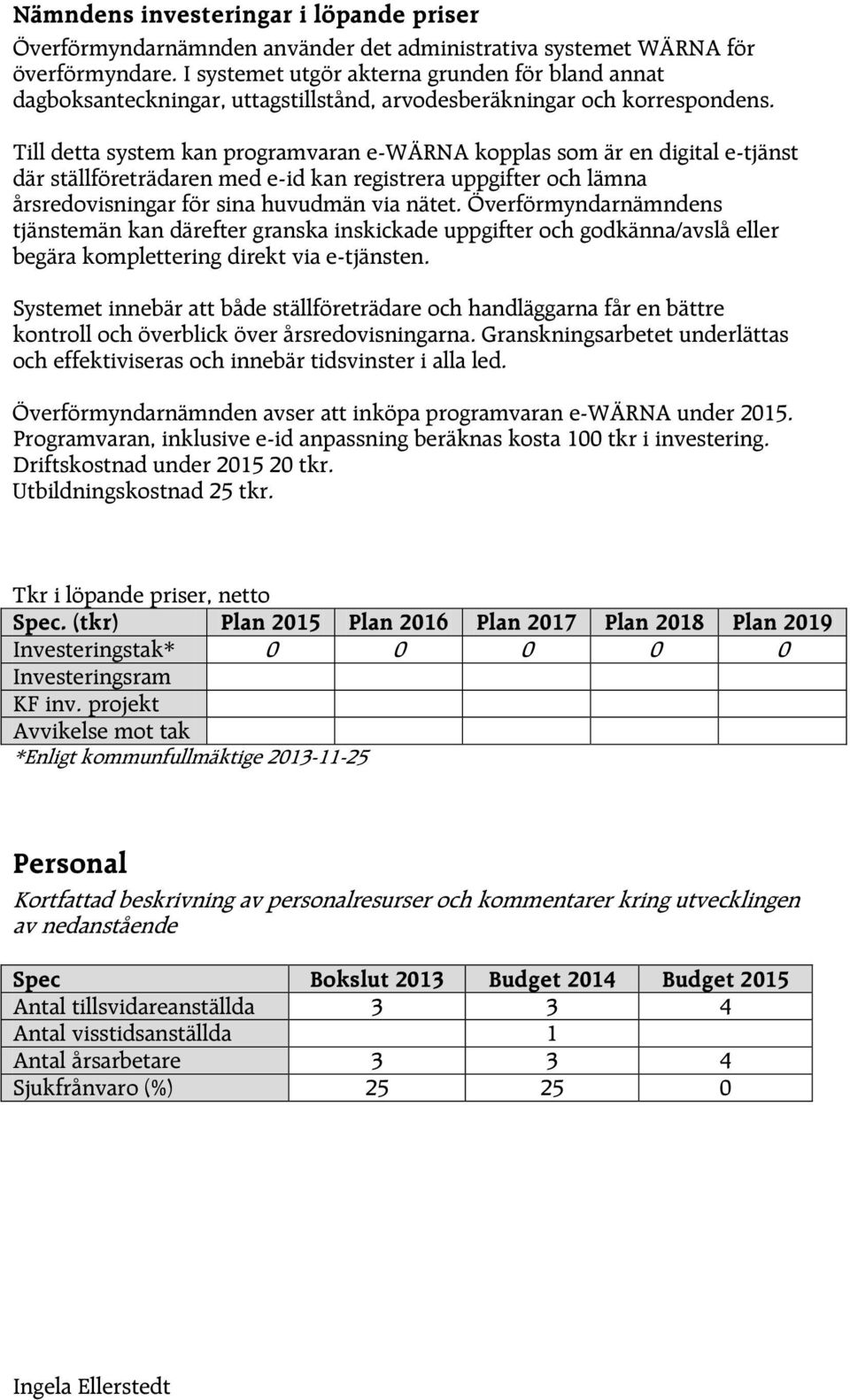 Till detta system kan programvaran e-wärna kopplas som är en digital e-tjänst där ställföreträdaren med e-id kan registrera uppgifter och lämna årsredovisningar för sina huvudmän via nätet.