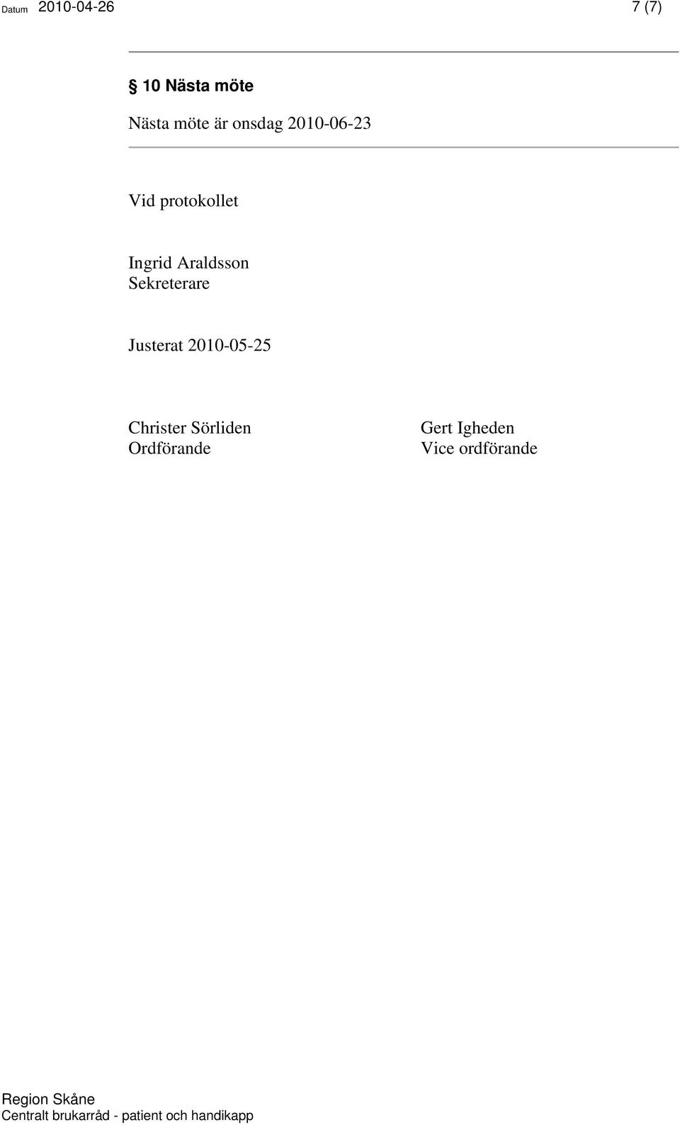 Araldsson Sekreterare Justerat 2010-05-25