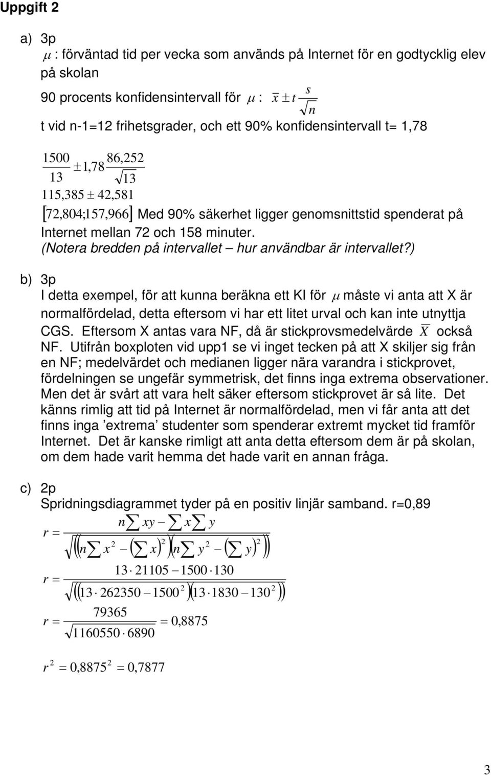 (Notera bredden på intervallet hur användbar är intervallet?