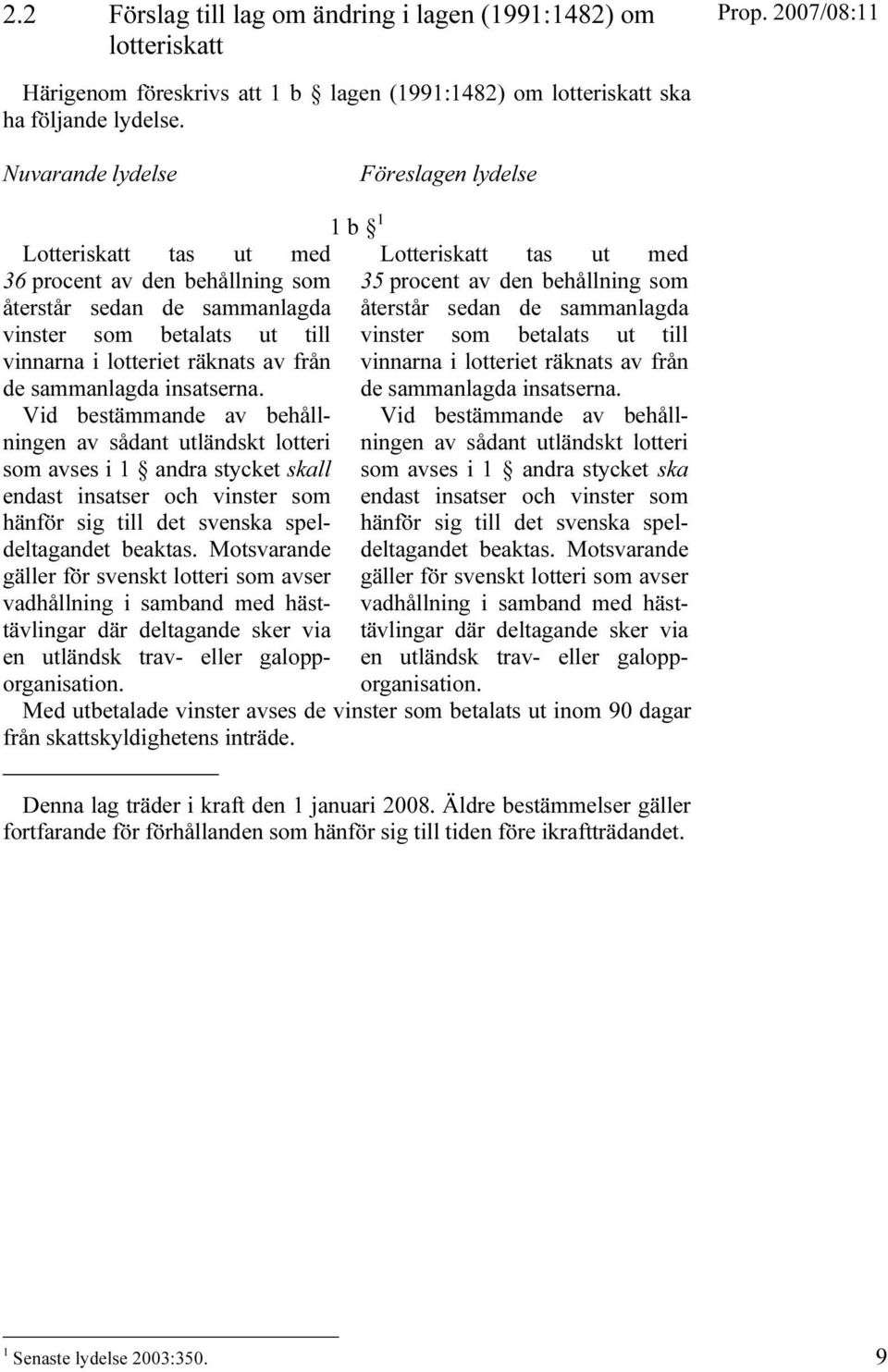 sammanlagda insatserna. Vid bestämmande av behållningen av sådant utländskt lotteri som avses i 1 andra stycket ska endast insatser och vinster som hänför sig till det svenska speldeltagandet beaktas.