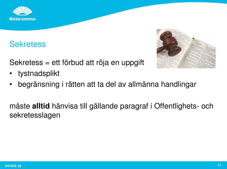 del av allmänna handlingar måste alltid hänvisa