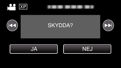 Redigering 5 Tryck på OK Skydda filer Förhindra att viktiga videor/stillbilder råkar tas bort av misstag genom att skydda dem Skydda/öppna skyddet för den fil som visas för tillfället (A sid 67)