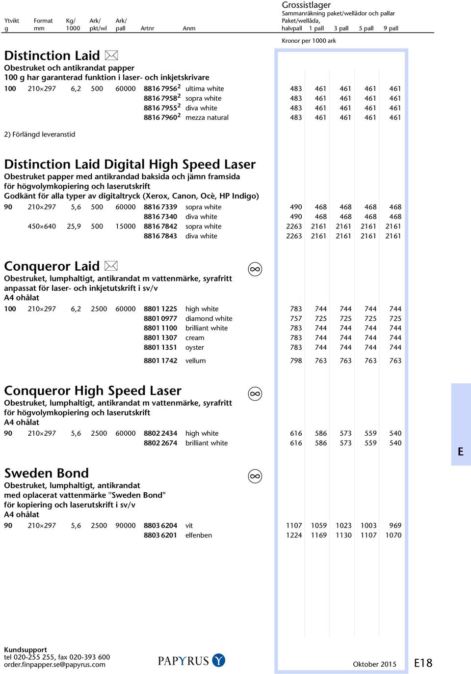 och jämn framsida för högvolymkopiering och laserutskrift Godkänt för alla typer av digitaltryck (Xerox, Canon, Ocè, HP Indigo) 90 210 297 5,6 500 60000 8816 7339 0 sopra white 490 468 468 468 468