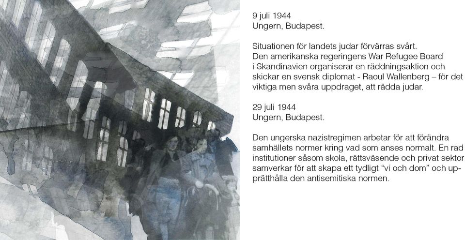 Wallenberg för det viktiga men svåra uppdraget, att rädda judar. 29 juli 1944 Ungern, Budapest.