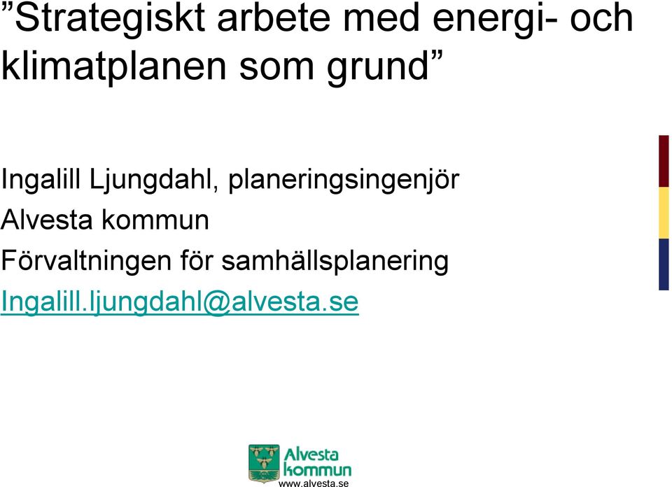 planeringsingenjör Alvesta kommun