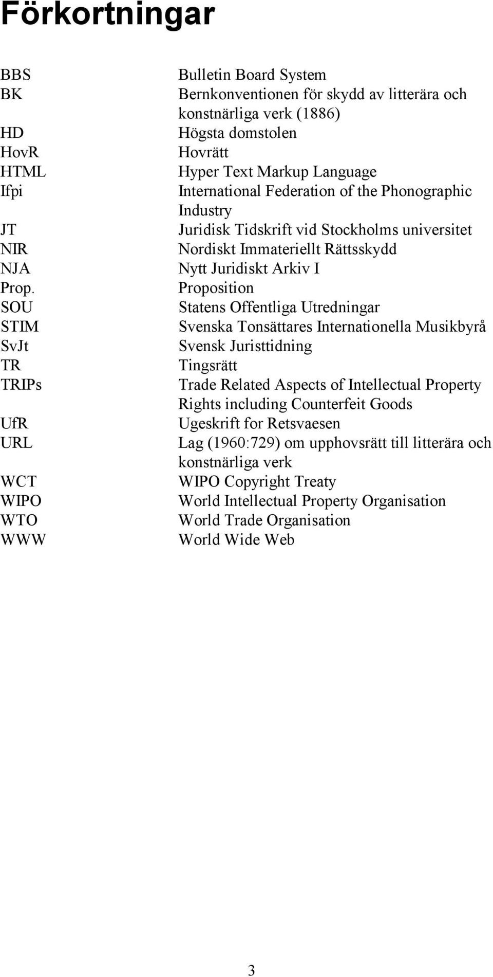 International Federation of the Phonographic Industry Juridisk Tidskrift vid Stockholms universitet Nordiskt Immateriellt Rättsskydd Nytt Juridiskt Arkiv I Proposition Statens Offentliga Utredningar