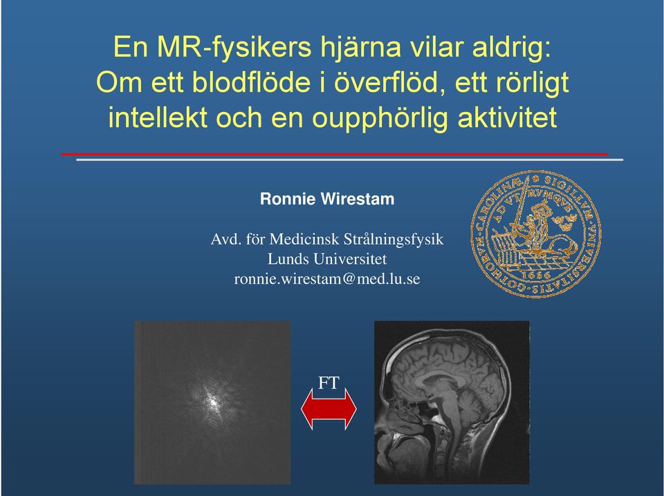 hö li aktivitet kti it t Ronnie Wirestam Avd.