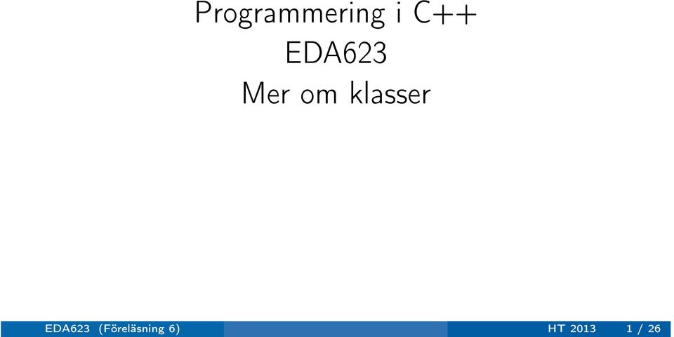 klasser EDA623