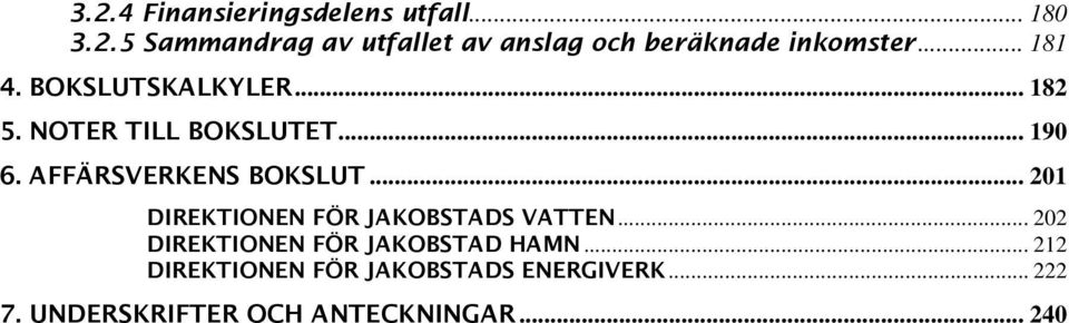 .. 201 DIREKTIONEN FÖR JAKOBSTADS VATTEN... 202 DIREKTIONEN FÖR JAKOBSTAD HAMN.