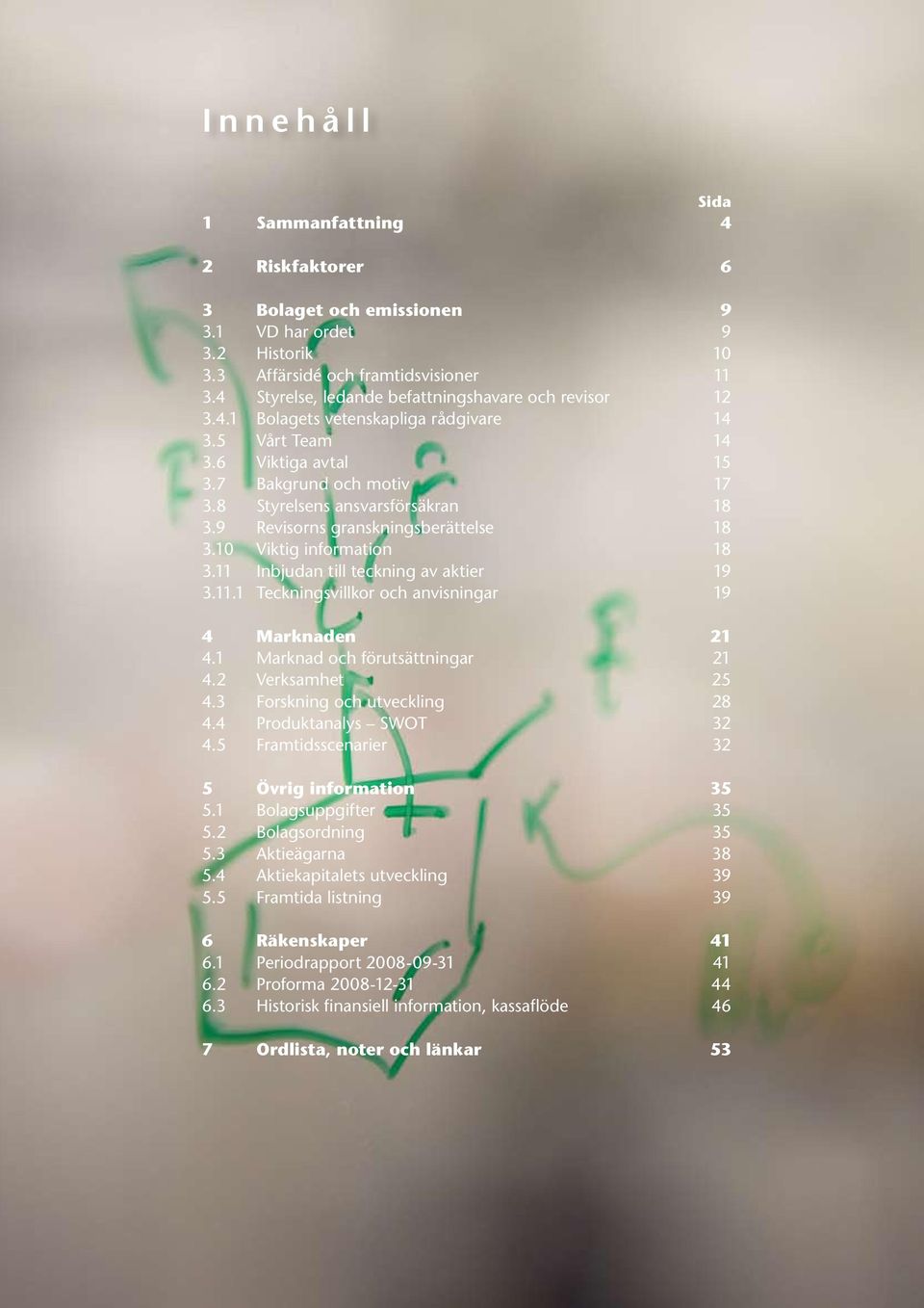 9 Revisorns granskningsberättelse 18 3.10 Viktig information 18 3.11 Inbjudan till teckning av aktier 19 3.11.1 Teckningsvillkor och anvisningar 19 4 Marknaden 21 4.1 Marknad och förutsättningar 21 4.