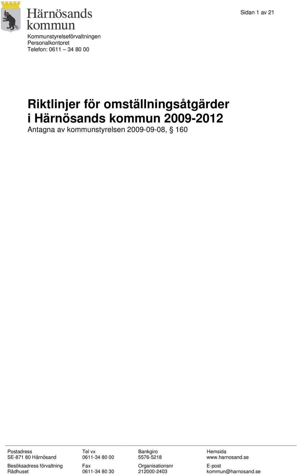 Riktlinjer för omställningsåtgärder i