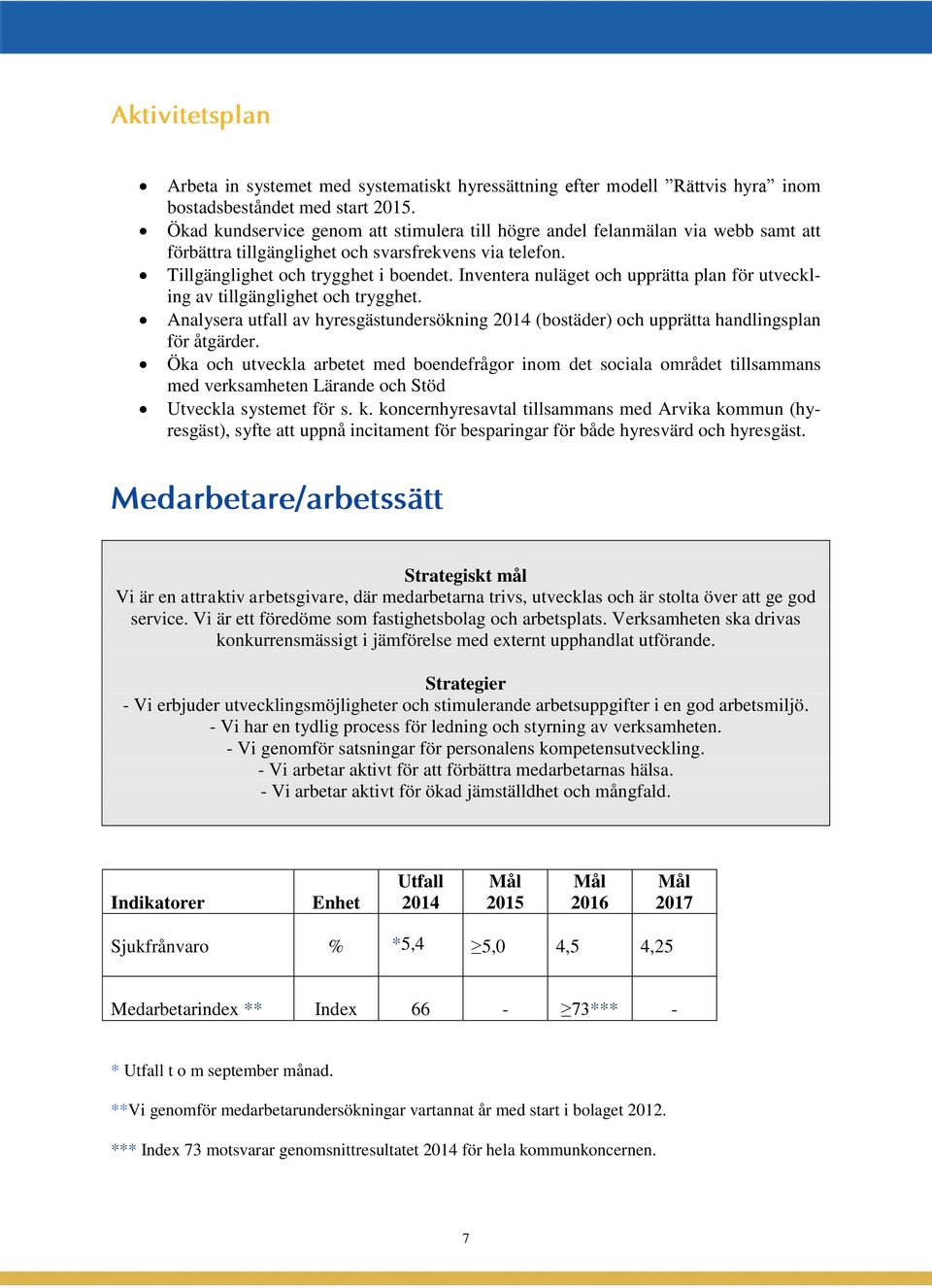 Inventera nuläget och upprätta plan för utveckling av tillgänglighet och trygghet. Analysera utfall av hyresgästundersökning 2014 (bostäder) och upprätta handlingsplan för åtgärder.