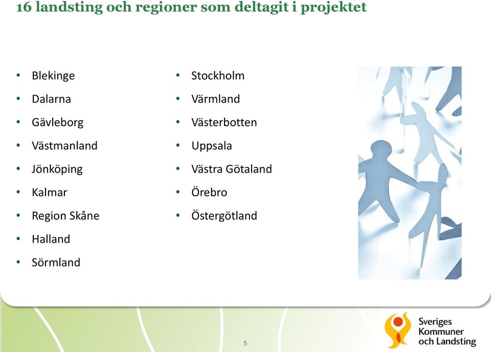 Kalmar Region Skåne Stockholm Värmland Västerbotten