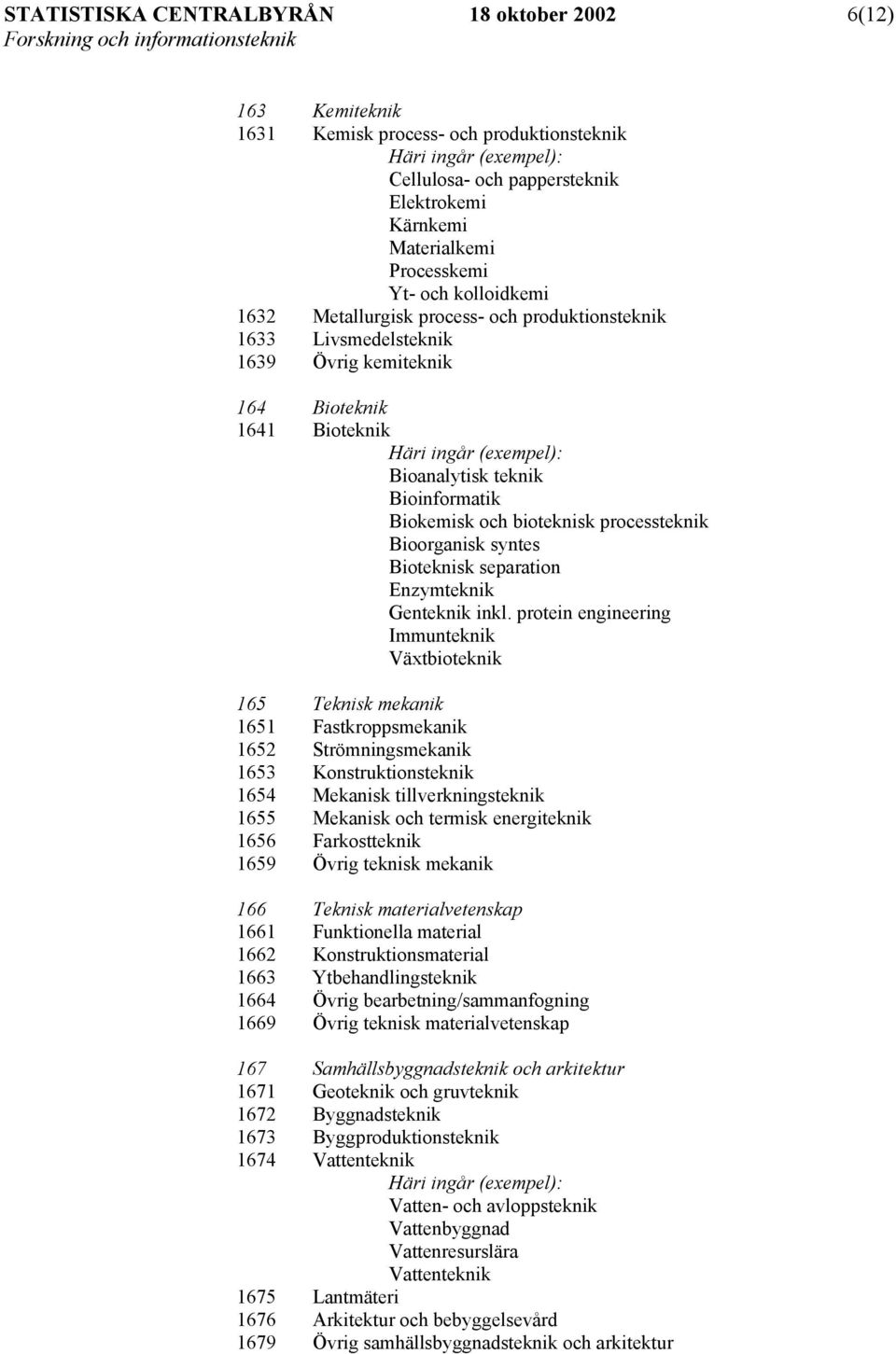 Bioorganisk syntes Bioteknisk separation Enzymteknik Genteknik inkl.