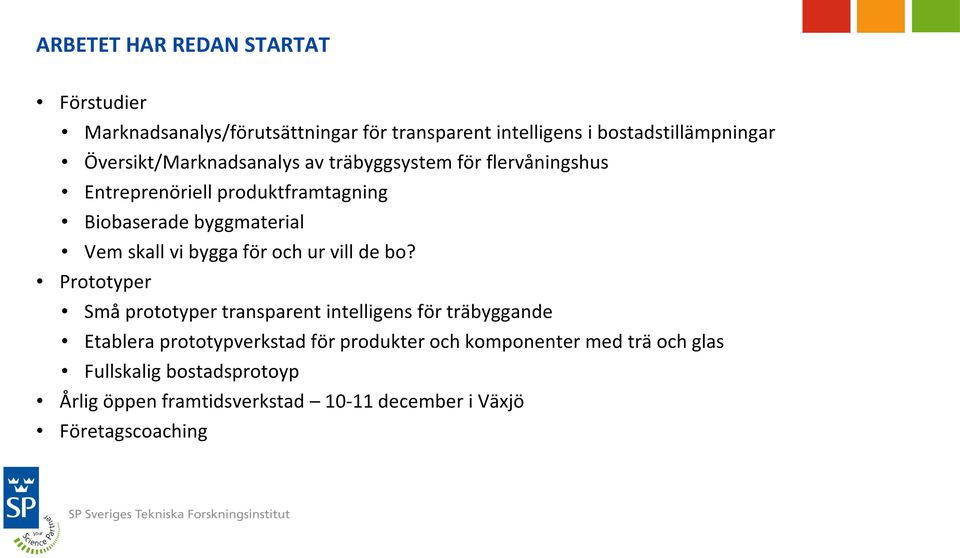 skall vi bygga för och ur vill de bo?