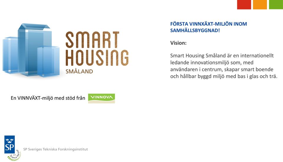 innovationsmiljö som, med användaren i centrum, skapar smart