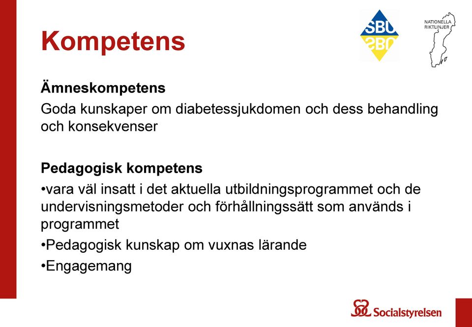 aktuella utbildningsprogrammet och de undervisningsmetoder och