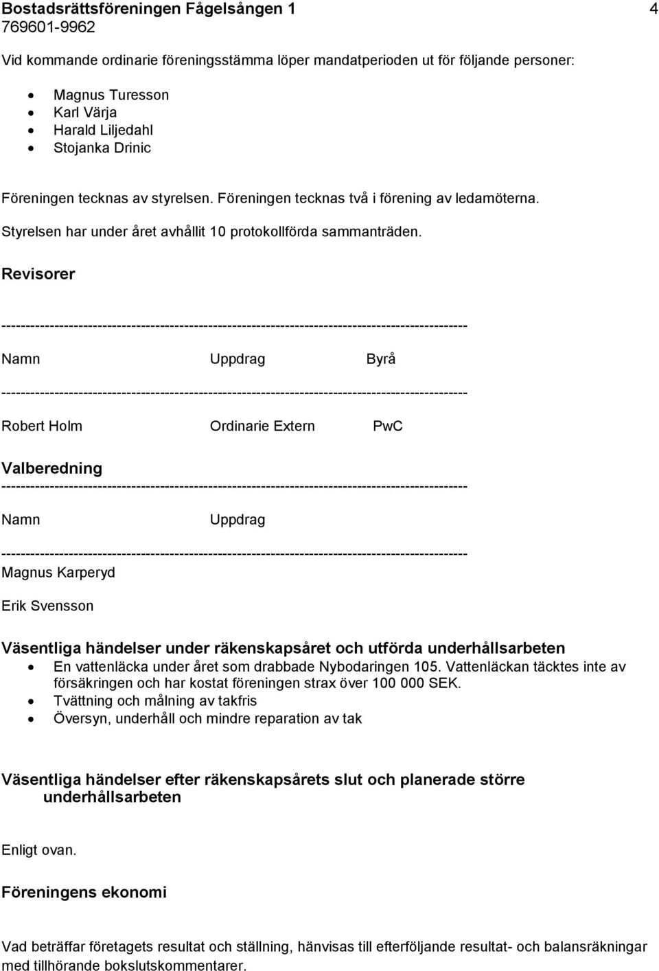 Revisorer ------------------------------------------------------------------------------------------------- Namn Uppdrag Byrå