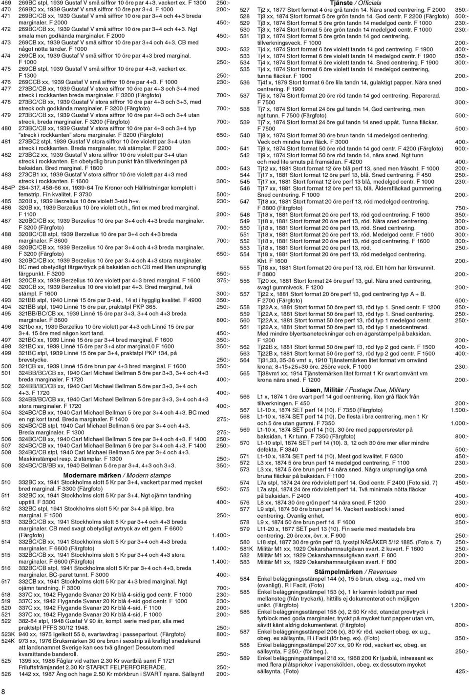 Ngt smala men godkända marginaler. F 2000 450:- 473 269CB xx, 1939 Gustaf V små siffror 10 öre par 3+4 och 4+3. CB med något nötta tänder.