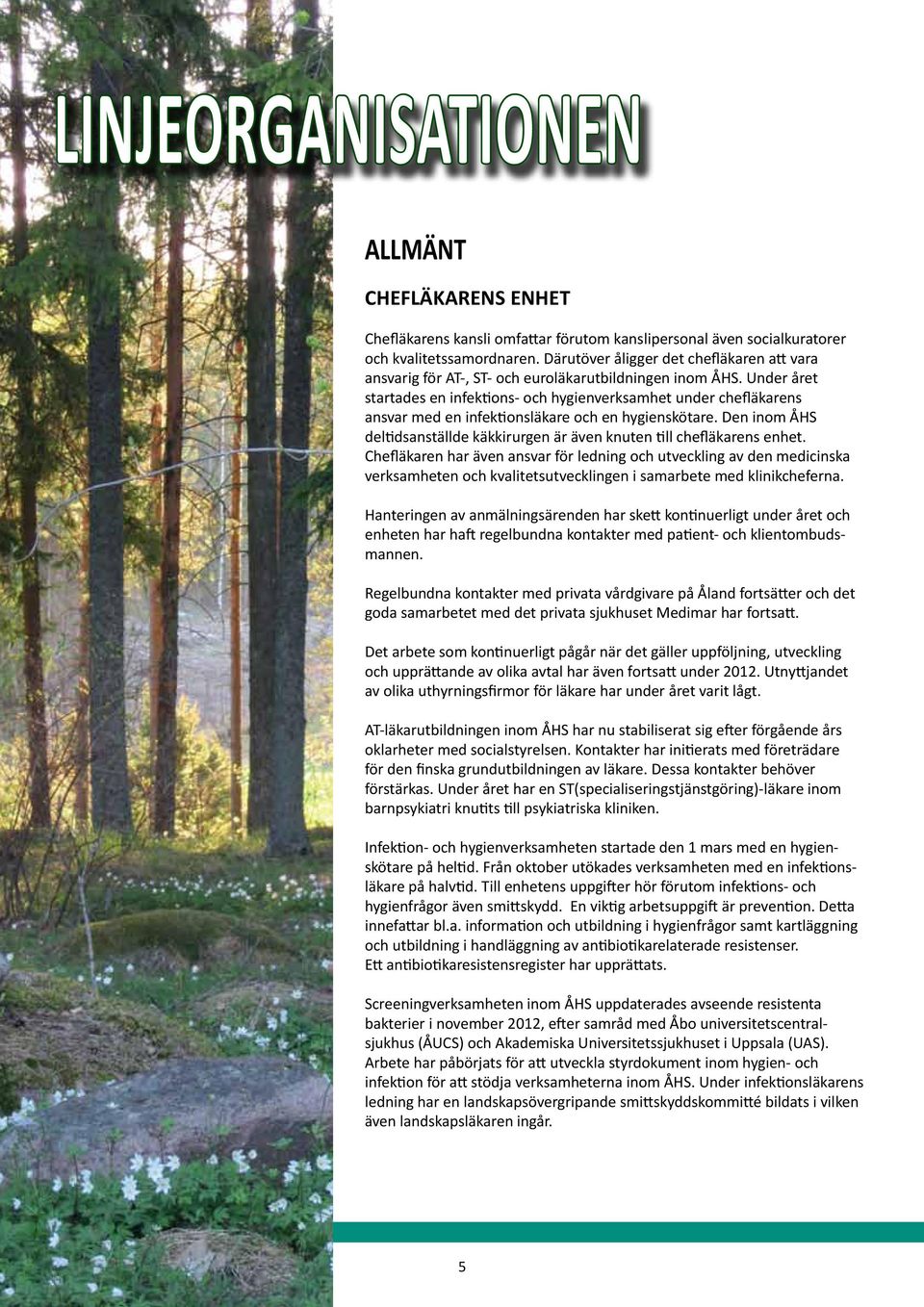 Under året startades en infektions- och hygienverksamhet under chefläkarens ansvar med en infektionsläkare och en hygienskötare.