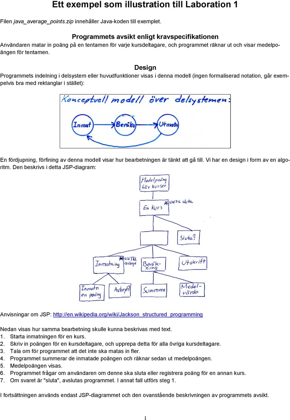 Design Programmets indelning i delsystem eller huvudfunktioner visas i denna modell (ingen formaliserad notation, går exempelvis bra med rektanglar i stället): En fördjupning, förfining av denna