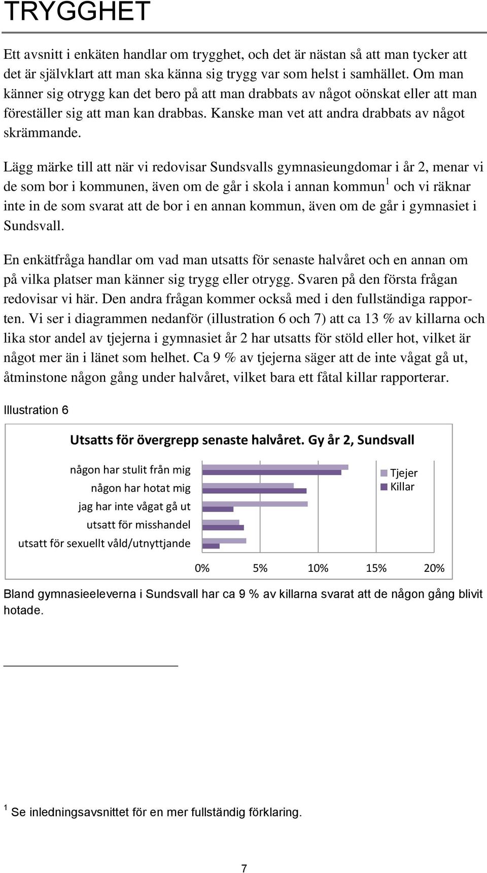 Lägg märke till att när vi redovisar Sundsvalls gymnasieungdomar i år 2, menar vi de som bor i kommunen, även om de går i skola i annan kommun 1 och vi räknar inte in de som svarat att de bor i en