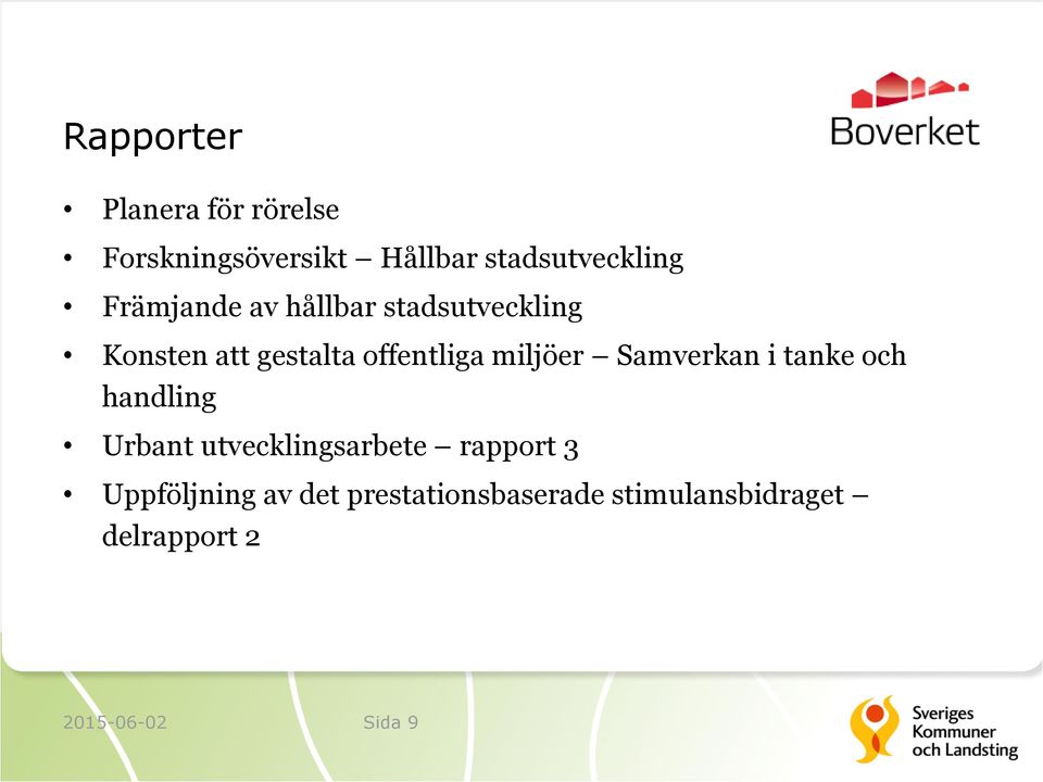 miljöer Samverkan i tanke och handling Urbant utvecklingsarbete rapport 3